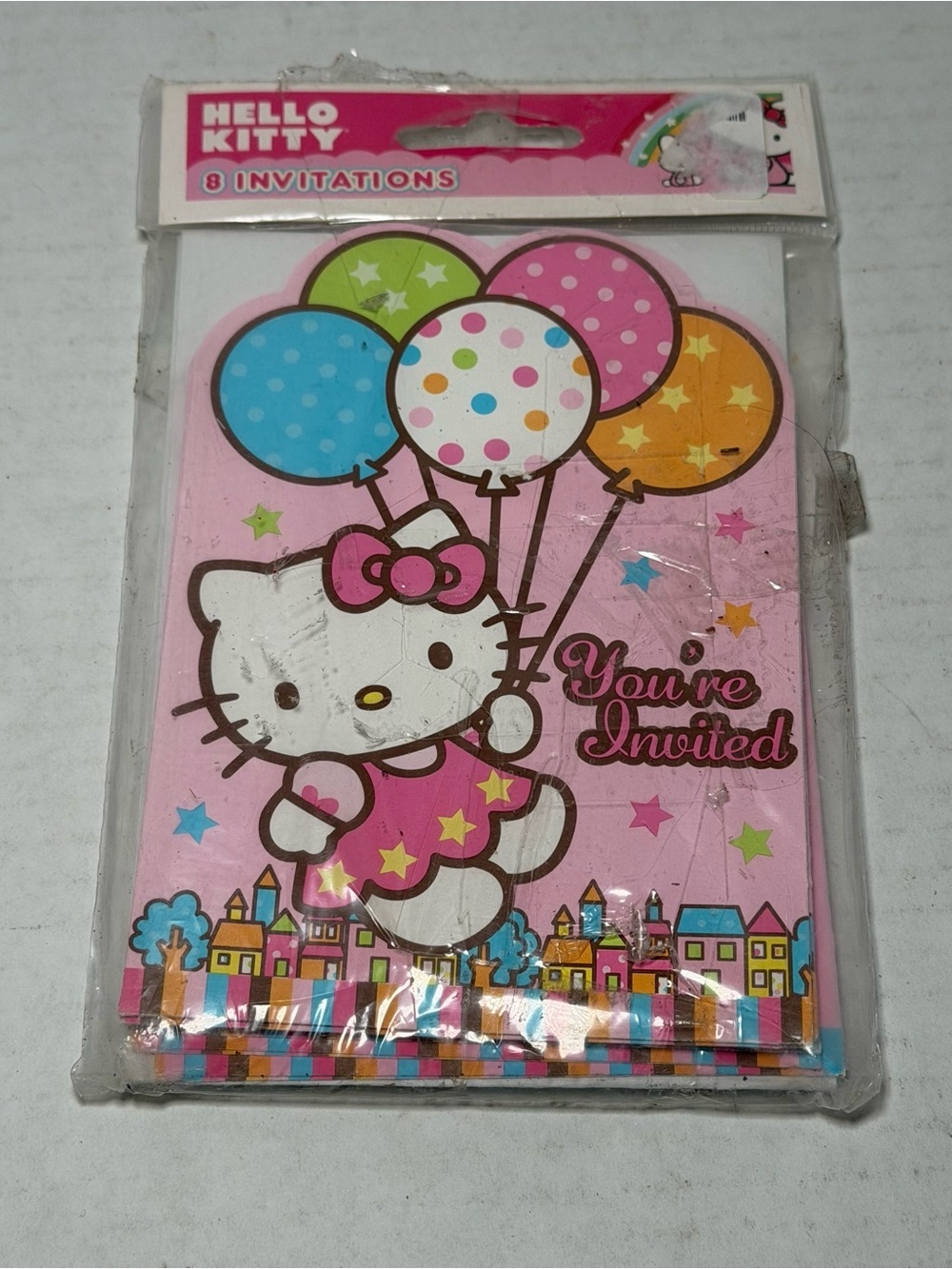 2010 NEW SEALED Sanrio Hello Kitty Balloons Birthday Invitations